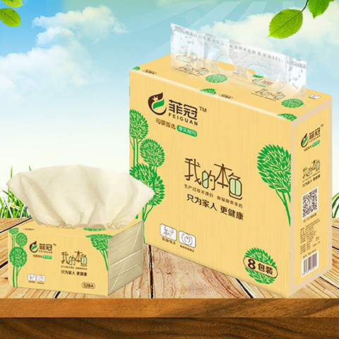 菲冠本色抽取式纸巾4层80包